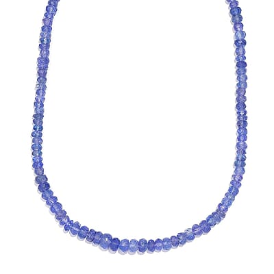 Certified & Appraised Luxoro AAA Tanzanite 82.00 ctw Beaded Necklace in 10K Yellow Gold 18 Inches