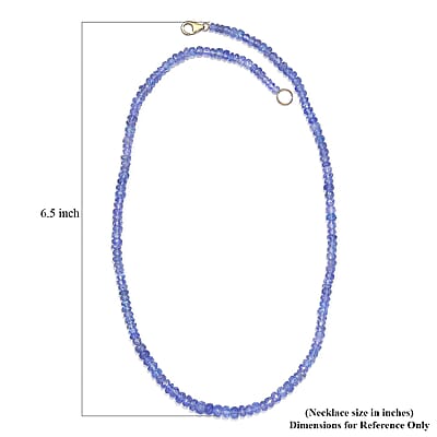 Certified & Appraised Luxoro AAA Tanzanite 82.00 ctw Beaded Necklace in 10K Yellow Gold 18 Inches