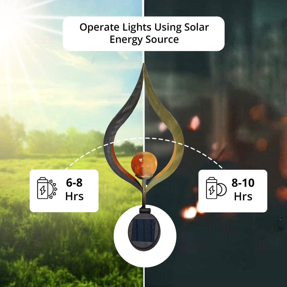 Solar Garden Fire Effect Stake LED Light image number 1