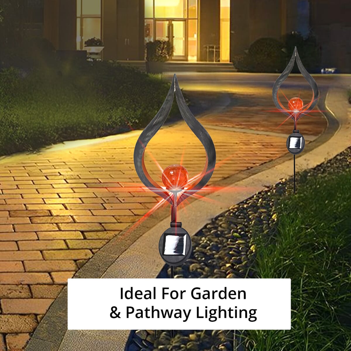 Solar Garden Fire Effect Stake LED Light image number 2