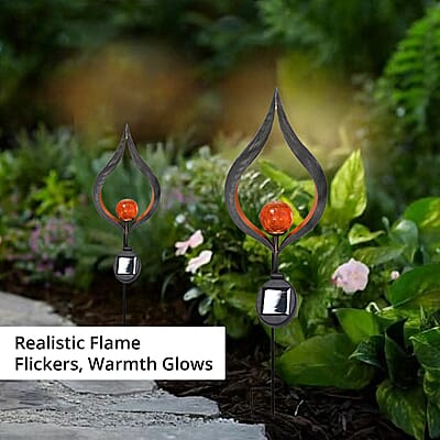 Flame Shaped Solar Garden Fire Effect Stake LED Light