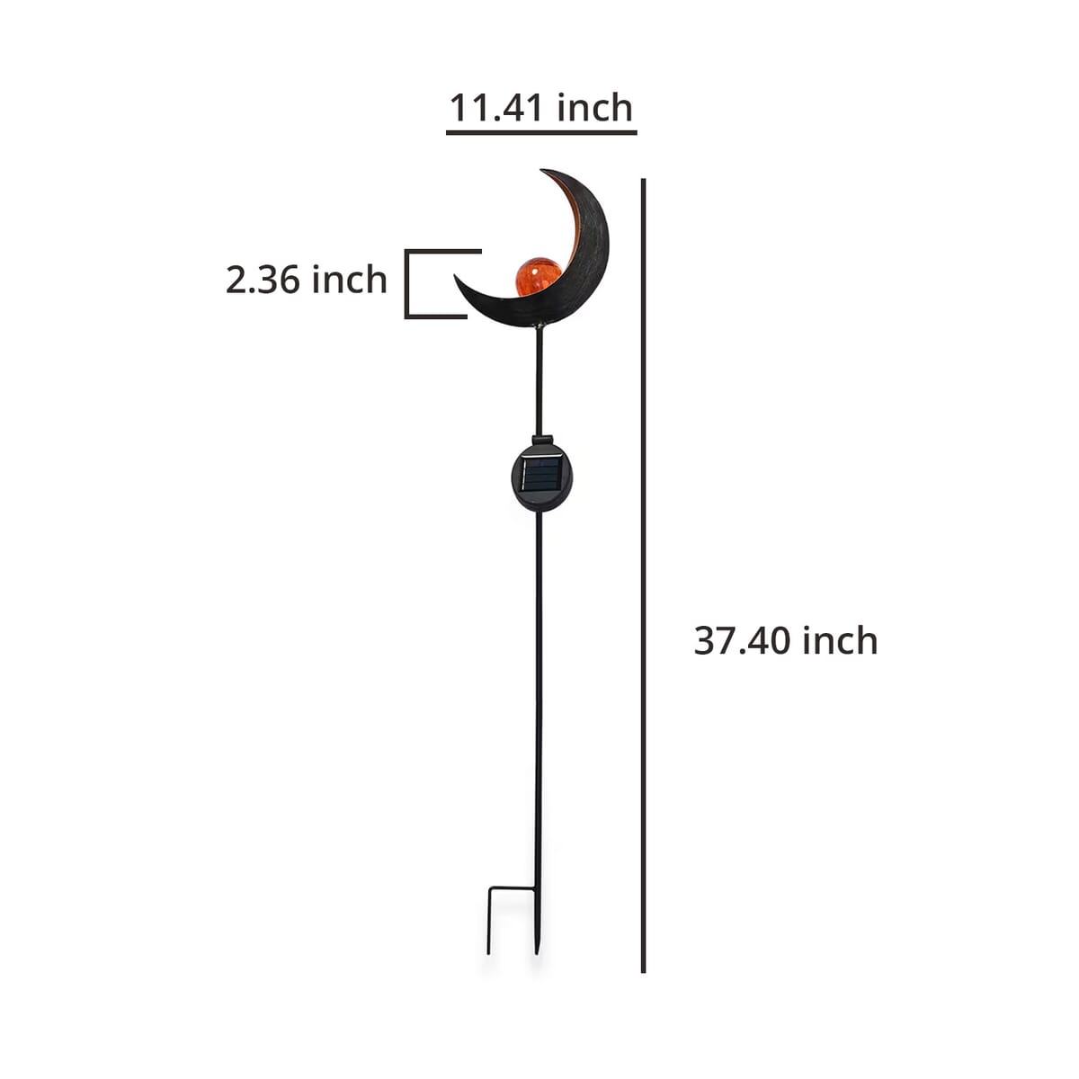 Ankur's Treasure Chest Crescent Moon Shaped Solar Garden Fire Effect Stake LED image number 6