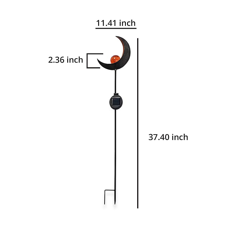 Crescent Moon Shaped Solar Garden Fire Effect Stake LED