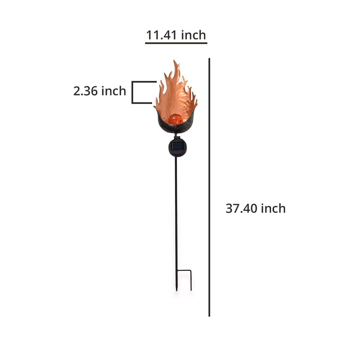 Flame Shaped Solar Garden Fire Effect Stake LED Light  image number 6