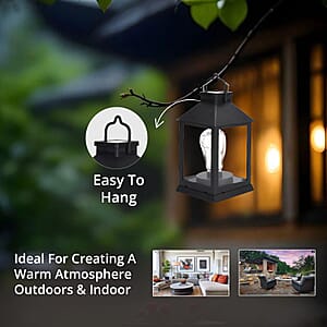 Black LED String Lights Solar Lantern (4.1x4.1x7.3)