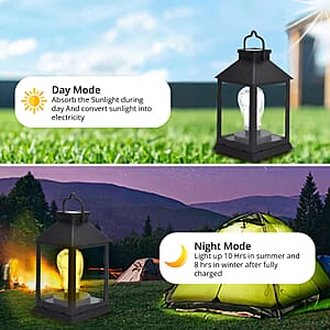 Black LED String Lights Solar Lantern (4.1x4.1x7.3)