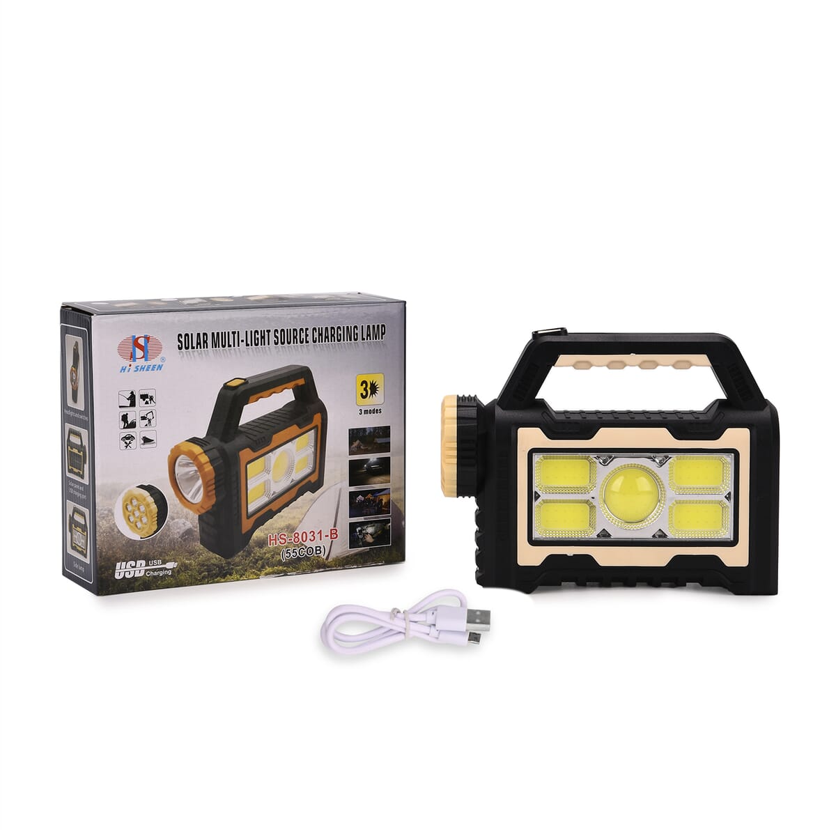 Solar Multi-Light Source Charging Lamp (1200mAh) with 3 Lighting Modes (Powered by Solar Charging and USB Cable) image number 0