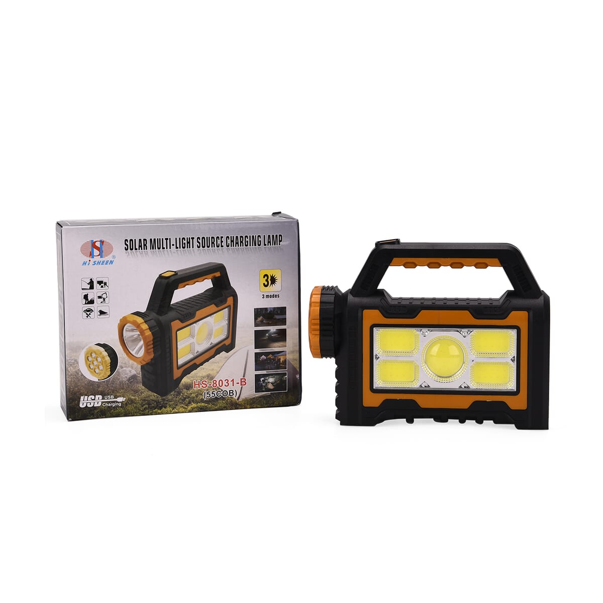 Solar Multi-Light Source Charging Lamp (1200mAh) with 3 Lighting Modes (Powered by Solar Charging and USB Cable) image number 0