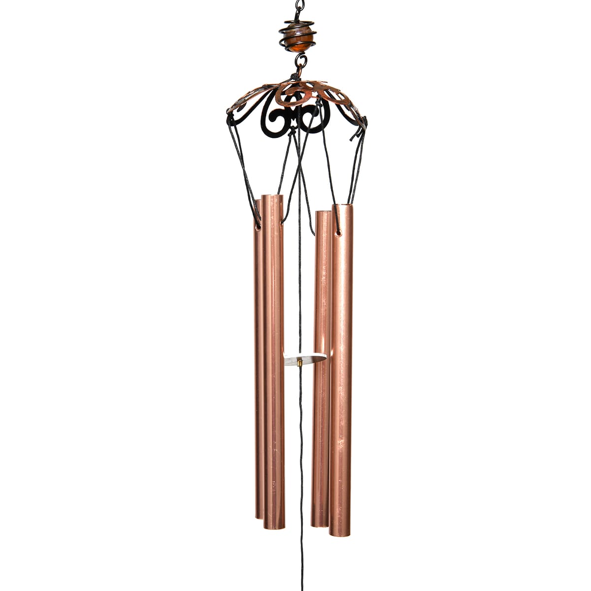 Red with Multi Color Iron and Glass Wind Chime - Flamingo image number 3
