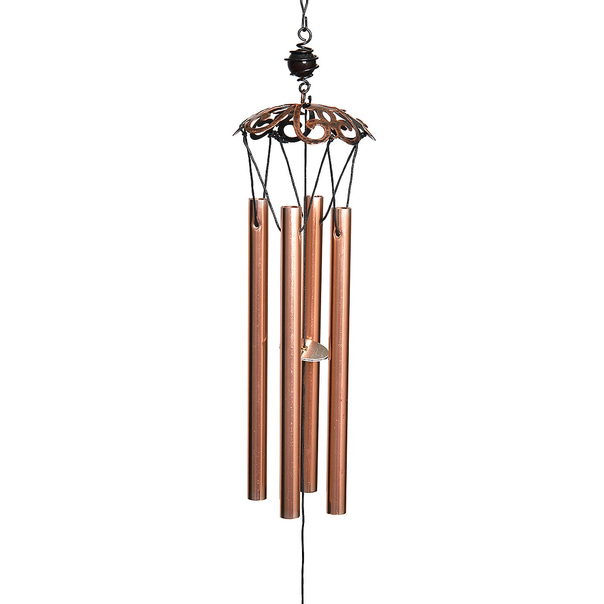 Red with Multi Color Iron and Glass Wind Chime - Bird image number 3