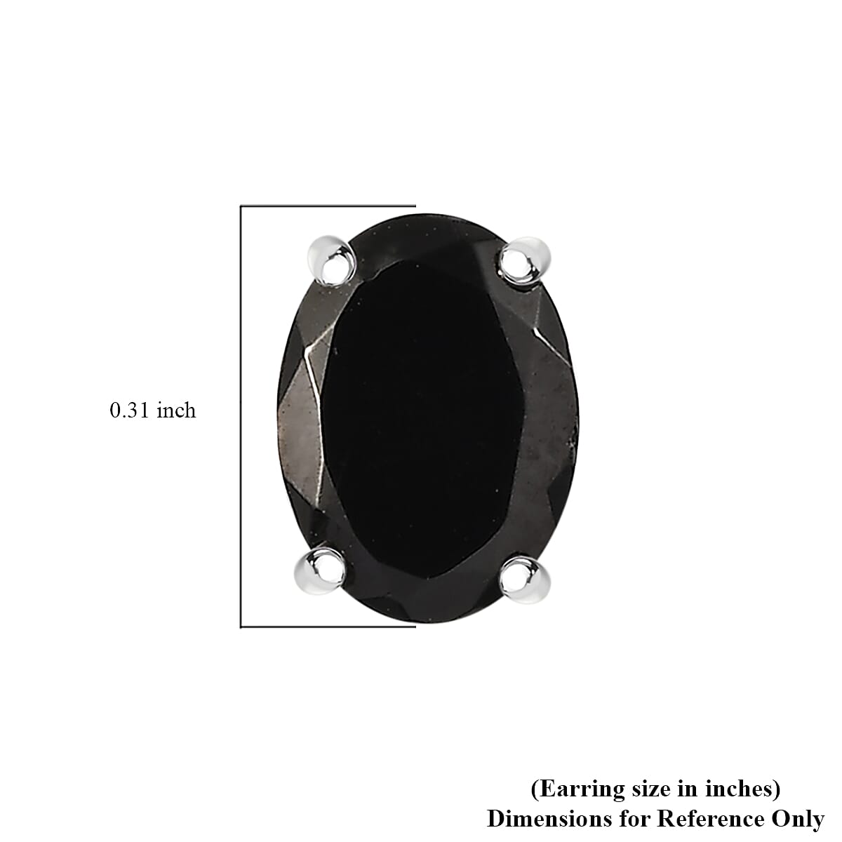 D'Joy Elite Shungite 0.90 ctw Solitaire Stud Earrings in Rhodium Over Sterling Silver image number 4