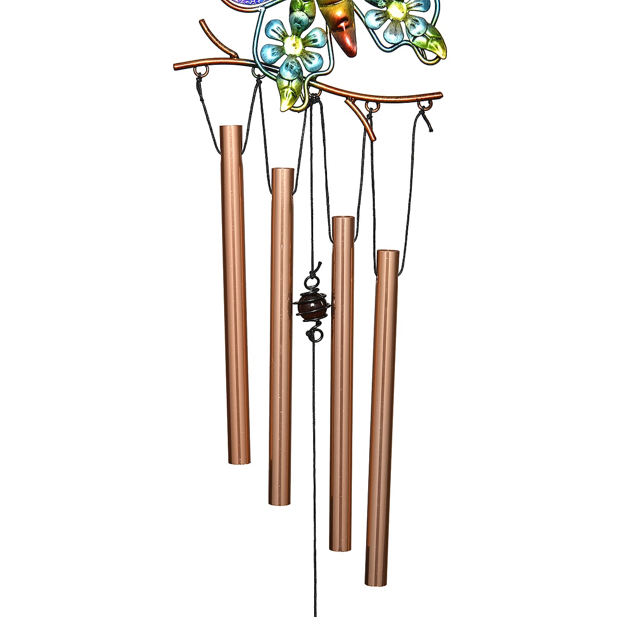 Purple, Blue with Multi Color Iron and Glass Wind Chime - Butterfly image number 3