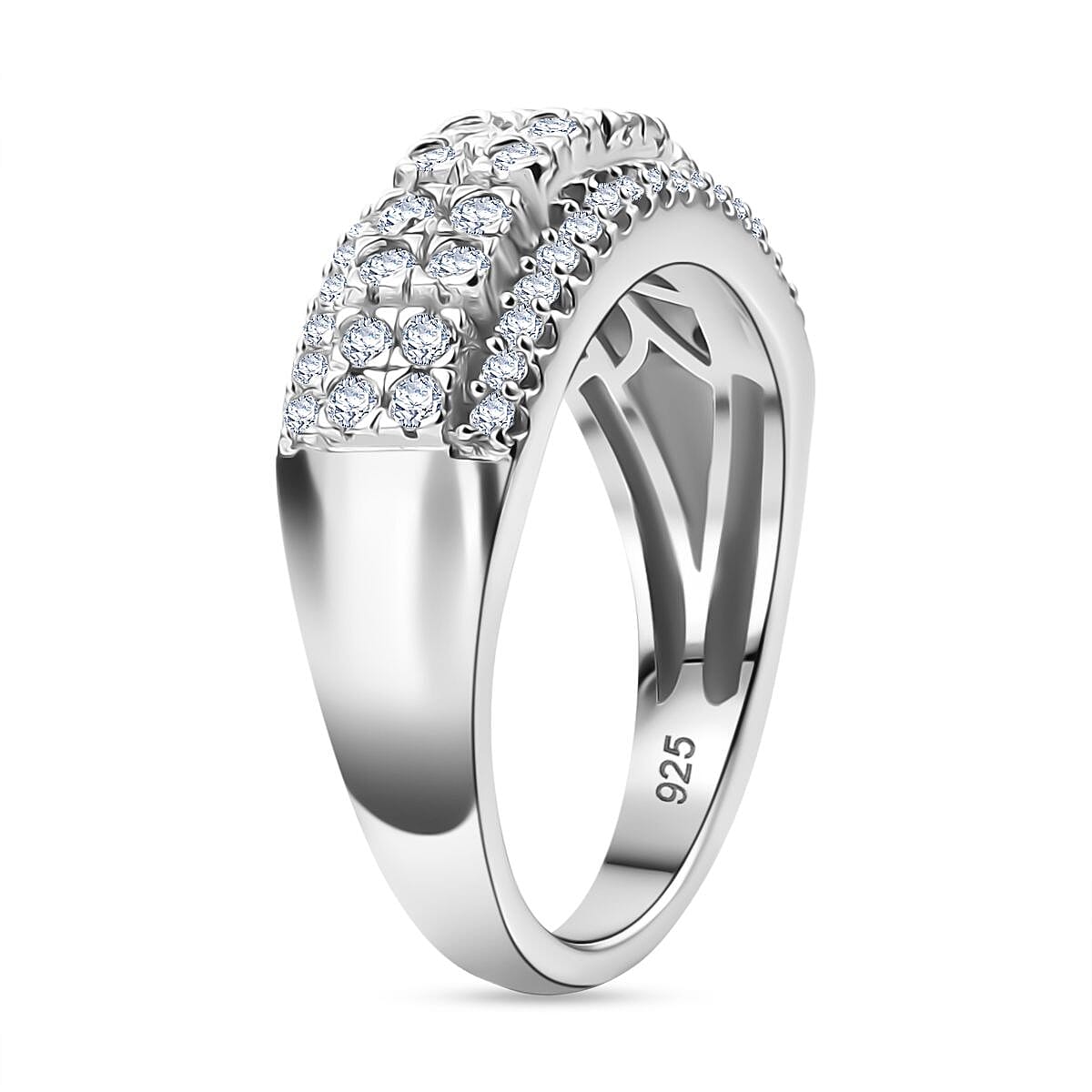 Luxuriant Lab Grown Diamond G-H SI 1.00 ctw Ring in Rhodium Over Sterling Silver (Size 9.0)