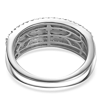 Luxuriant Lab Grown Diamond G-H SI 1.00 ctw Ring in Rhodium Over Sterling Silver (Size 9.0)