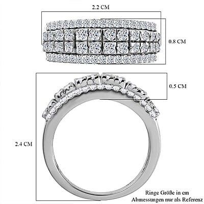 Luxuriant Lab Grown Diamond G-H SI 1.00 ctw Ring in Rhodium Over Sterling Silver (Size 9.0)