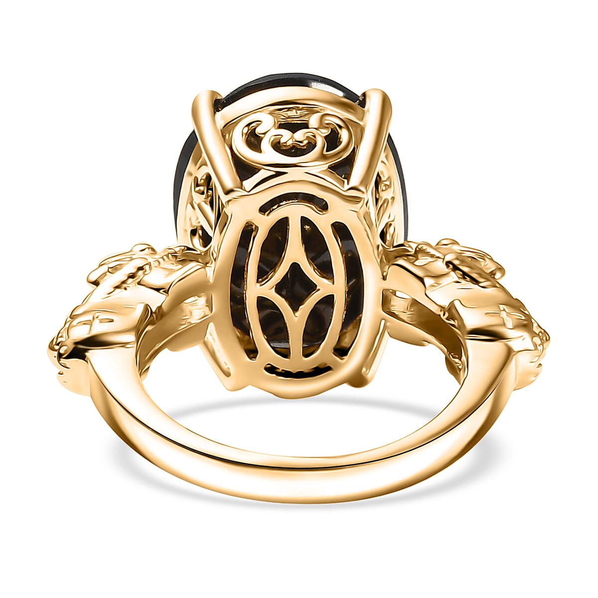 Karis Elite Shungite 6.90 ctw Dragon Ring in 18K YG Plated (Size 10.0)