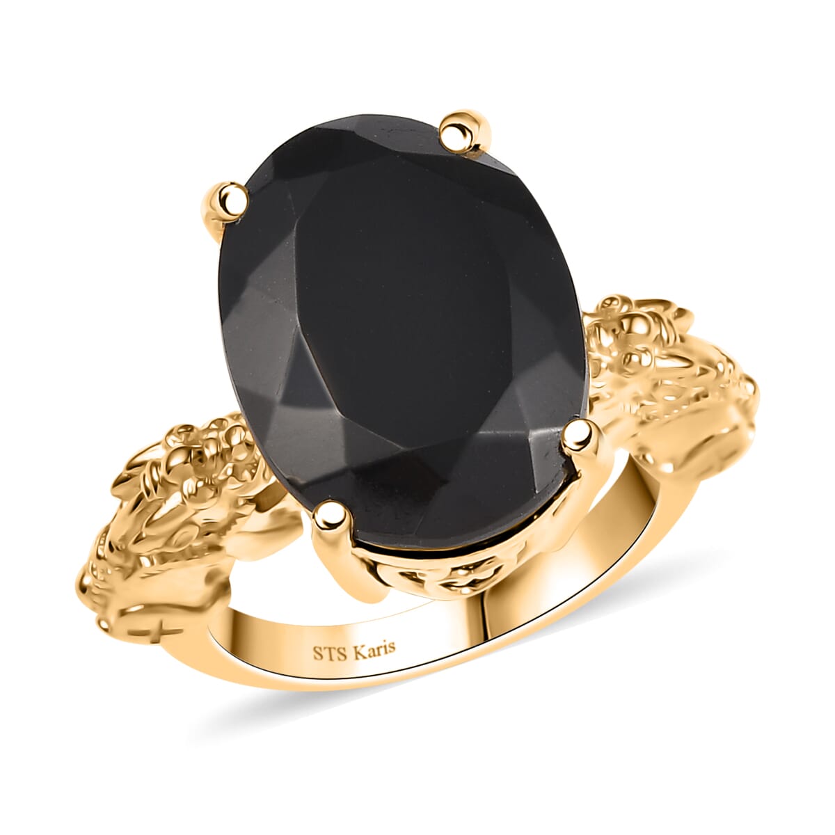 Karis Elite Shungite 6.90 ctw Solitaire Ring in 18K YG Plated (Size 9.0) image number 0