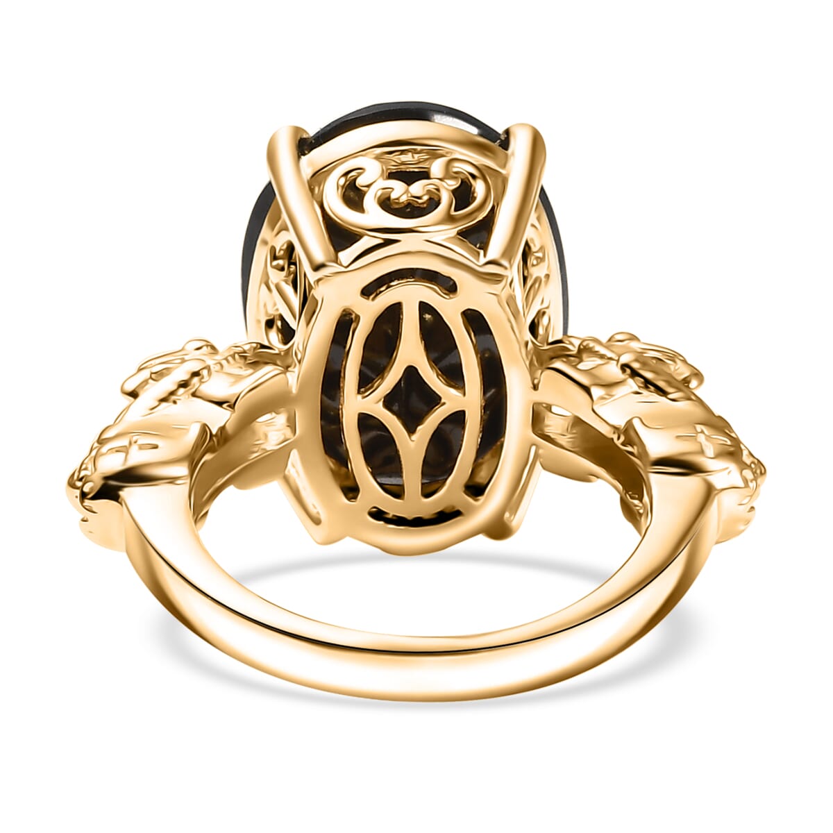 Karis Elite Shungite 6.90 ctw Solitaire Ring in 18K YG Plated (Size 9.0) image number 4