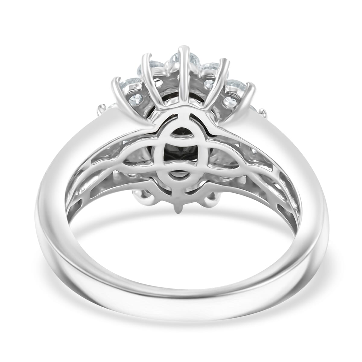 D'Joy Elite Shungite and White Zircon 2.00 ctw Ring in 18K Vermeil YG and Rhodium Over Sterling Silver (Size 5.0) image number 4