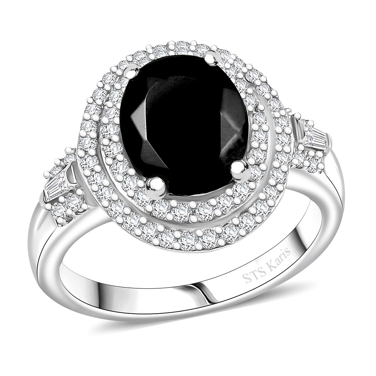 EverTrue Elite Shungite and White Zircon 2.40 ctw Ring in Platinum Bond (Size 10.0) image number 0