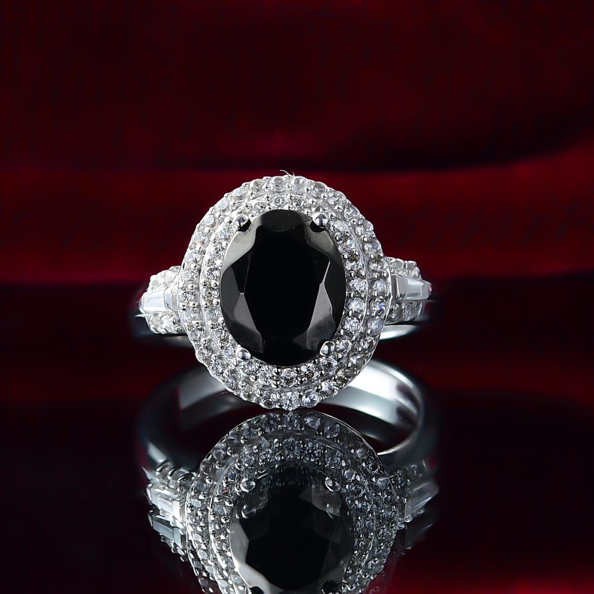 EverTrue Elite Shungite and White Zircon 2.40 ctw Ring in Platinum Bond (Size 6.0) image number 1
