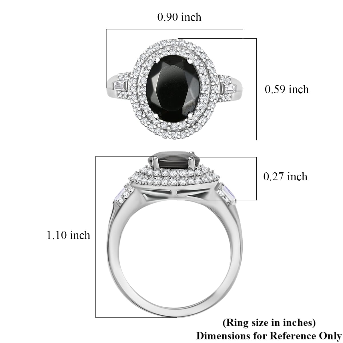 EverTrue Elite Shungite and White Zircon 2.40 ctw Ring in Platinum Bond (Size 6.0) image number 5