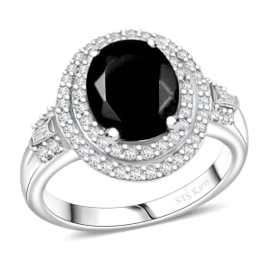 EverTrue Elite Shungite and White Zircon 2.40 ctw Ring in Platinum Bond (Size 8.0)