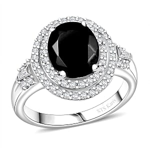 EverTrue Elite Shungite and White Zircon 2.40 ctw Ring in Platinum Bond (Size 9.0)