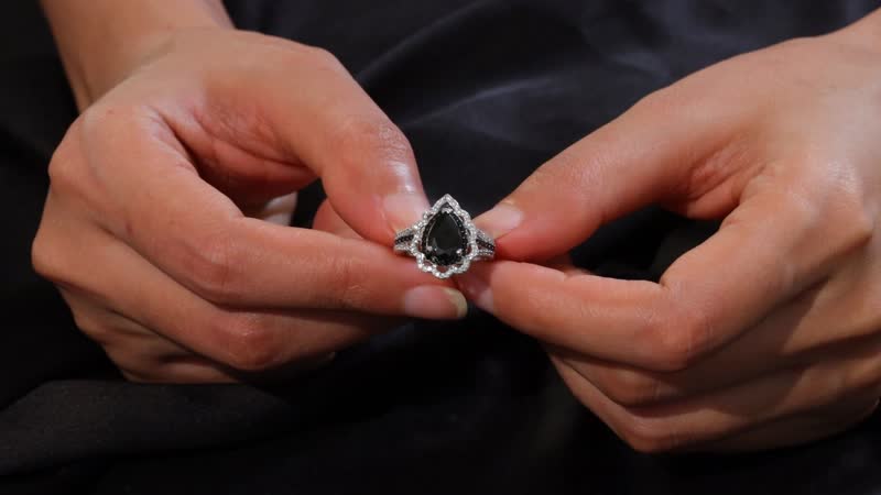 Elite Shungite and Multi Gemstone 1.85 ctw Ring in Platinum Bond (Size 10.0)