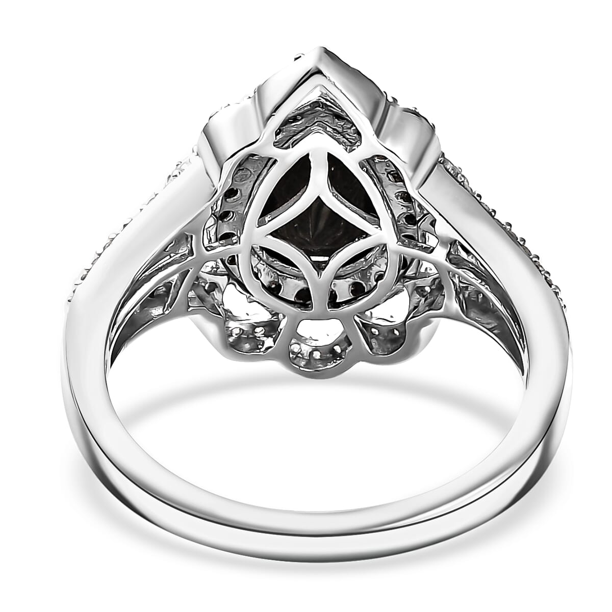 Elite Shungite and Multi Gemstone 1.85 ctw Ring in Platinum Bond (Size 9.0) image number 4