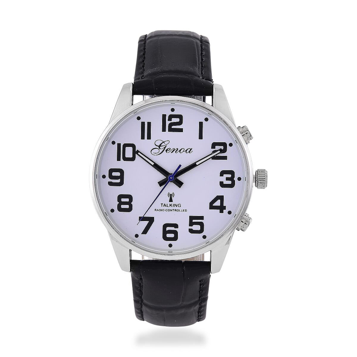 Genoa Quartz Movement Multifunctional Key Watch with Black Leather Strap image number 0