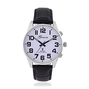 Genoa Quartz Movement Multifunctional Key Watch with Black Leather Strap