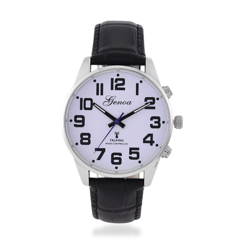 Genoa Quartz Movement Multifunctional Key Watch with Black Leather Strap