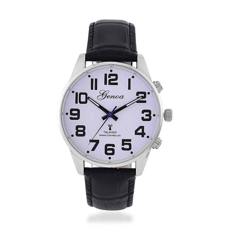 Genoa Quartz Movement Multifunctional Key Watch with Black Leather Strap