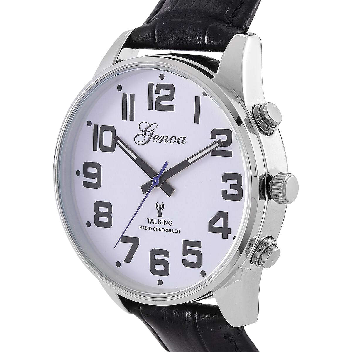 Genoa Quartz Movement Multifunctional Key Watch with Black Leather Strap image number 2