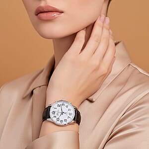 Genoa Quartz Movement Multifunctional Key Watch with Black Leather Strap