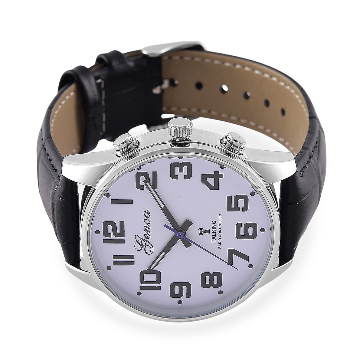 Genoa Quartz Movement Multifunctional Key Watch with Black Leather Strap image number 3