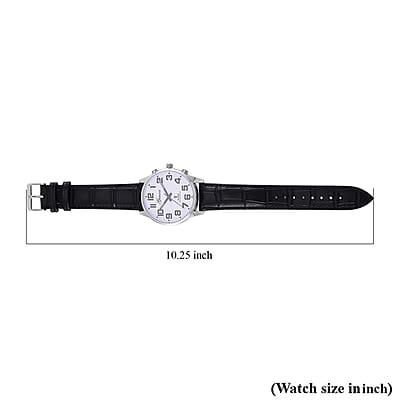Genoa Quartz Movement Multifunctional Key Watch with Black Leather Strap