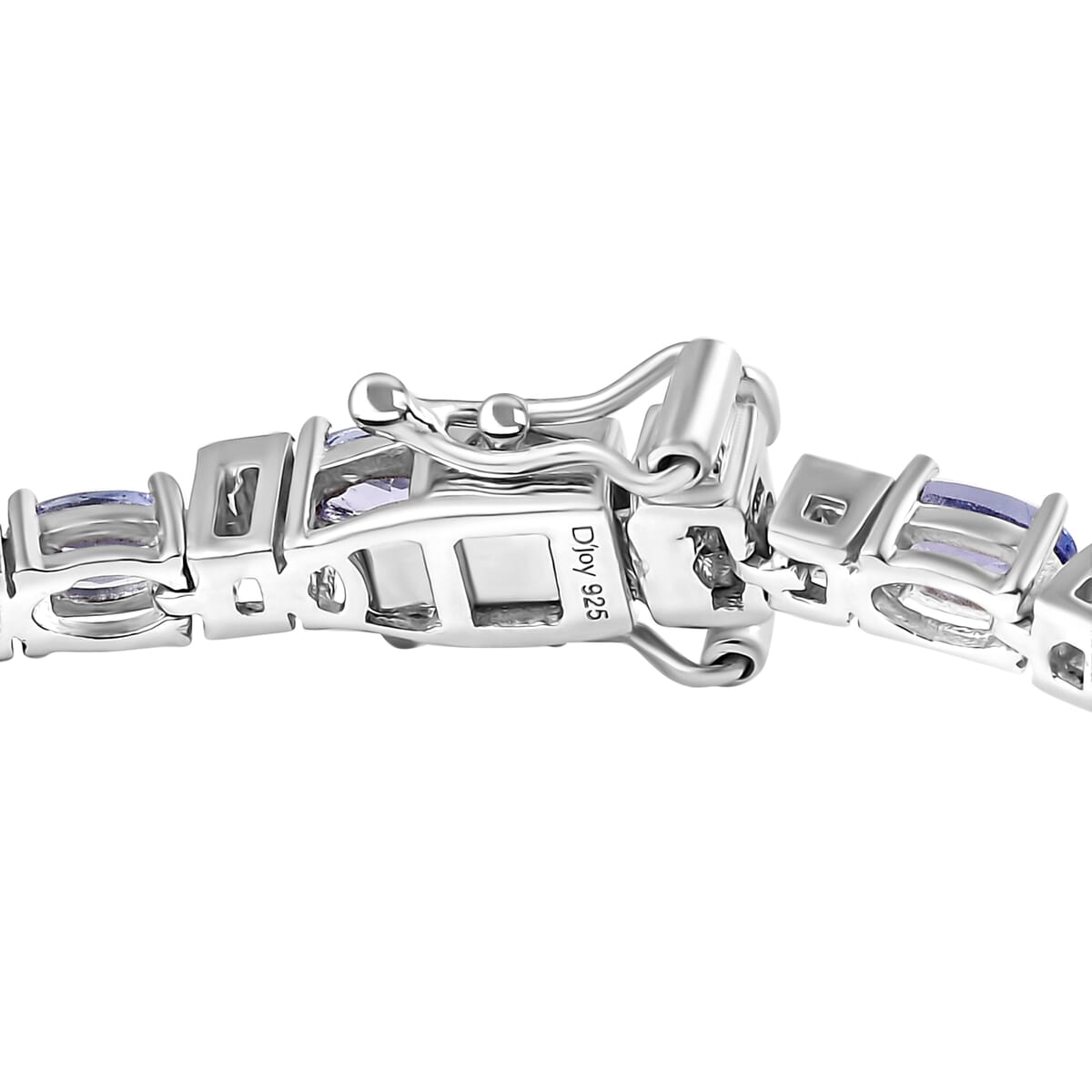 Tanzanite and Moissanite 6.15 ctw Radiance Tennis Bracelet in Rhodium Over Sterling Silver (6.50 In) image number 3