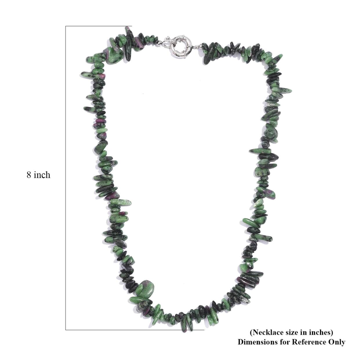 Ruby Zoisite 275.00 ctw Chips Necklace in Platinum Bond 20 Inches image number 5