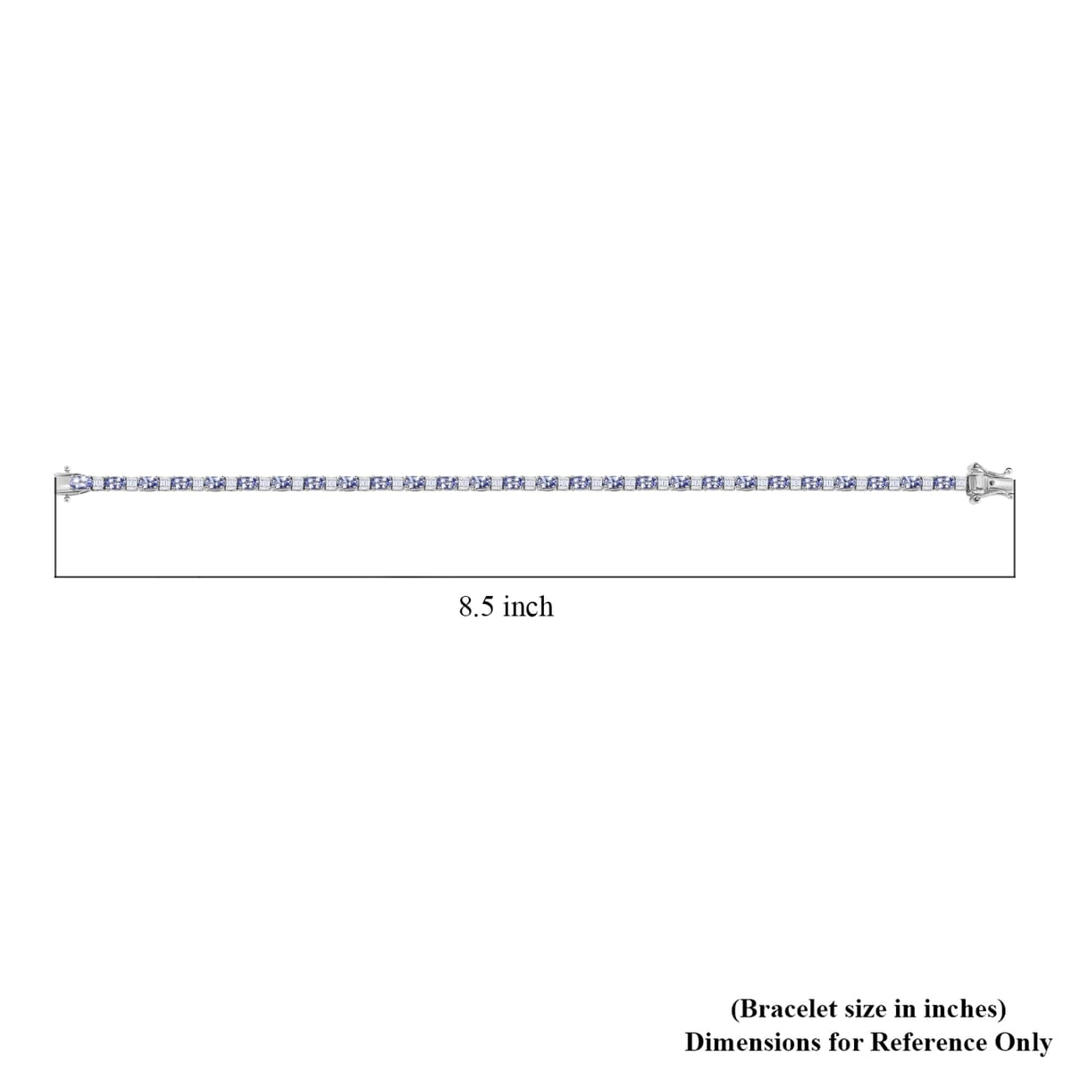 Tanzanite and Moissanite 7.50 ctw Radiance Tennis Bracelet in Rhodium Over Sterling Silver (8.00 In) image number 4