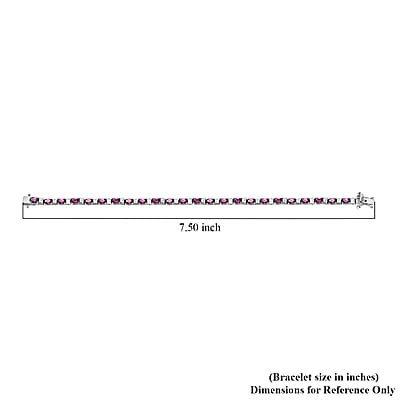 D'Joy Radiant Ember Garnet and Moissanite 8.35 ctw Radiance Tennis Bracelet in Rhodium Over Sterling Silver (7.25 In)
