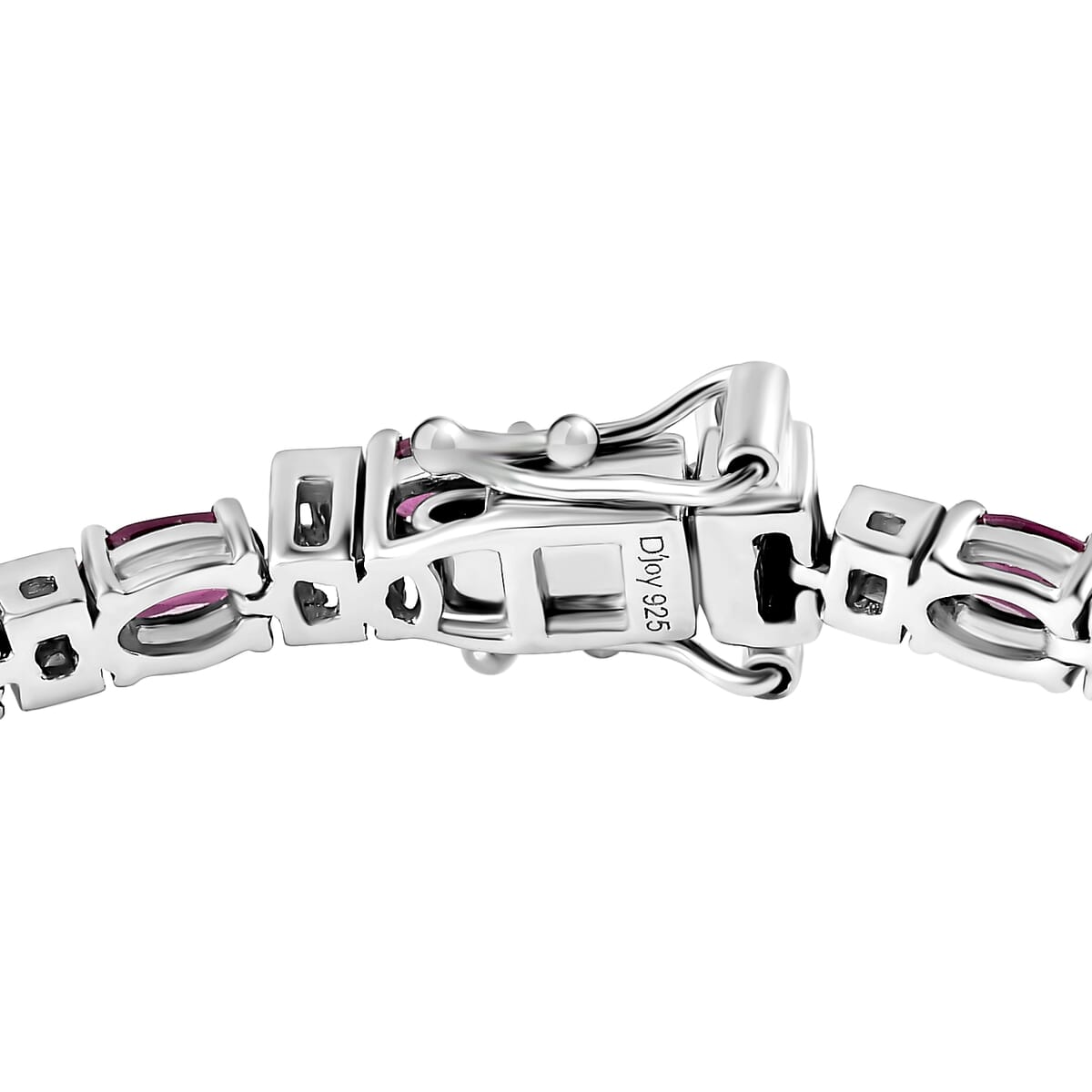 Radiant Ember Garnet and Moissanite 9.40 ctw Radiance Tennis Bracelet in Rhodium Over Sterling Silver (8.00 In) image number 3