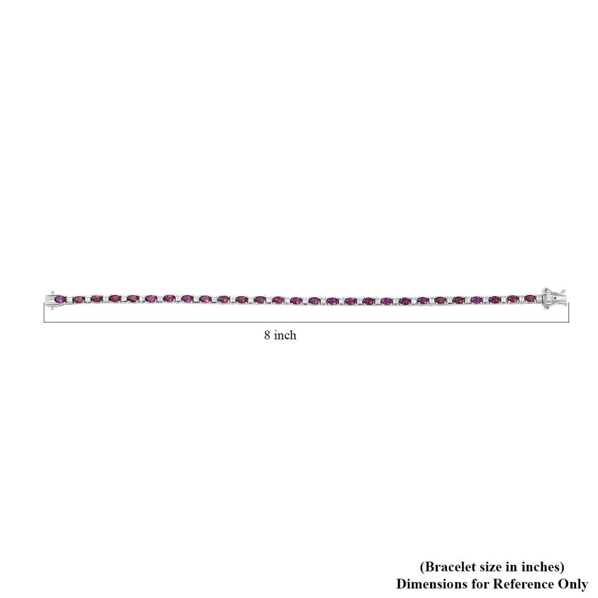 Radiant Ember Garnet and Moissanite 9.40 ctw Radiance Tennis Bracelet in Rhodium Over Sterling Silver (8.00 In) image number 4