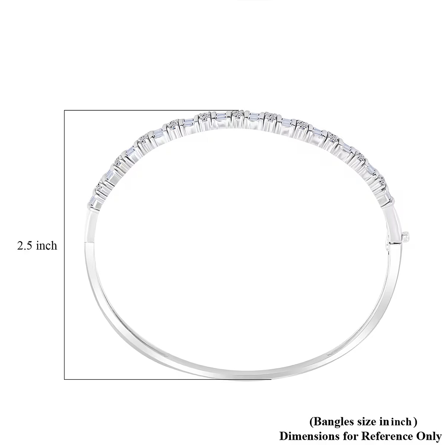 Luxuriant Lab Grown Diamond 2.00 ctw Bangle Bracelet in Rhodium Over Sterling Silver (7.25 In)