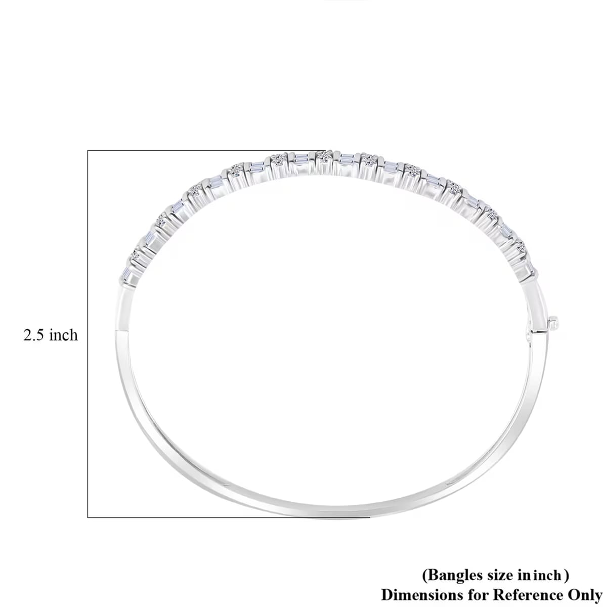 Luxuriant Lab Grown Diamond 2.00 ctw Bangle Bracelet in Rhodium Over Sterling Silver (7.25 In) image number 6