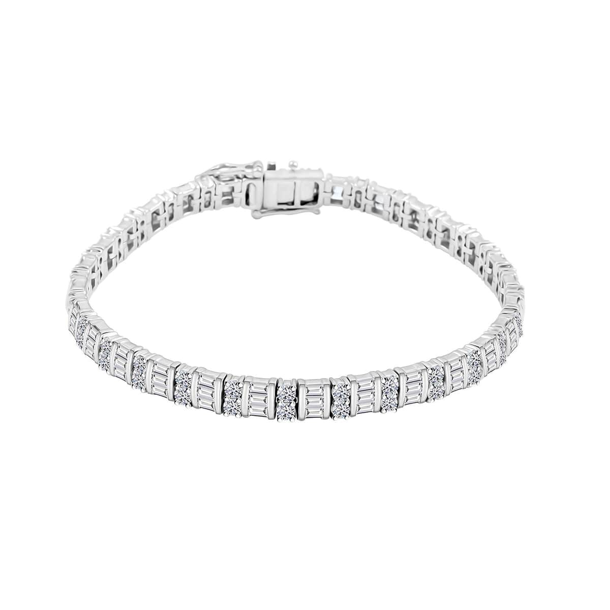 Luxuriant Lab Grown Diamond G SI 5.00 ctw Bracelet in Rhodium Over Sterling Silver (7.25 In) image number 0