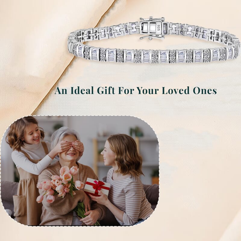 Luxuriant Lab Grown Diamond G SI 5.00 ctw Bracelet in Rhodium Over Sterling Silver (7.25 In)