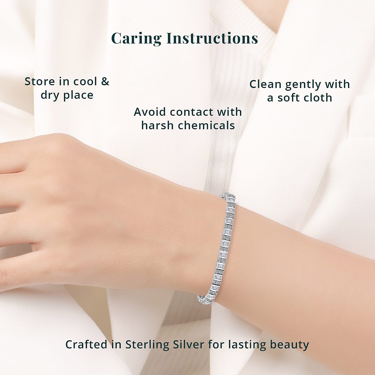 Luxuriant Lab Grown Diamond G SI 5.00 ctw Bracelet in Rhodium Over Sterling Silver (7.25 In)