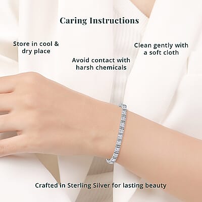 Luxuriant Lab Grown Diamond G SI 5.00 ctw Bracelet in Rhodium Over Sterling Silver (7.25 In)